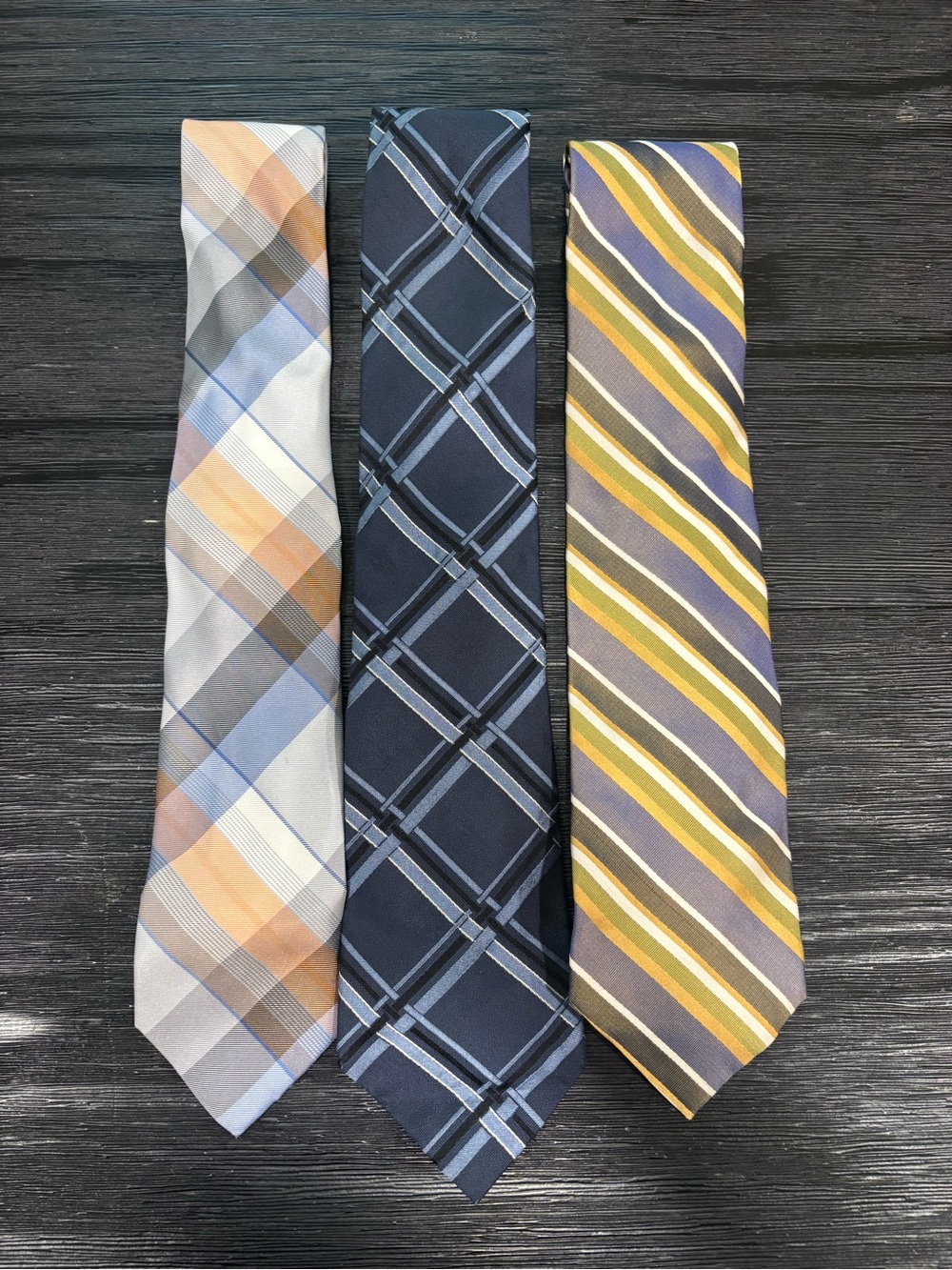 Classic Men's Neckties Express and CK 100% Silk- Blue, Navy & Multi Stripes